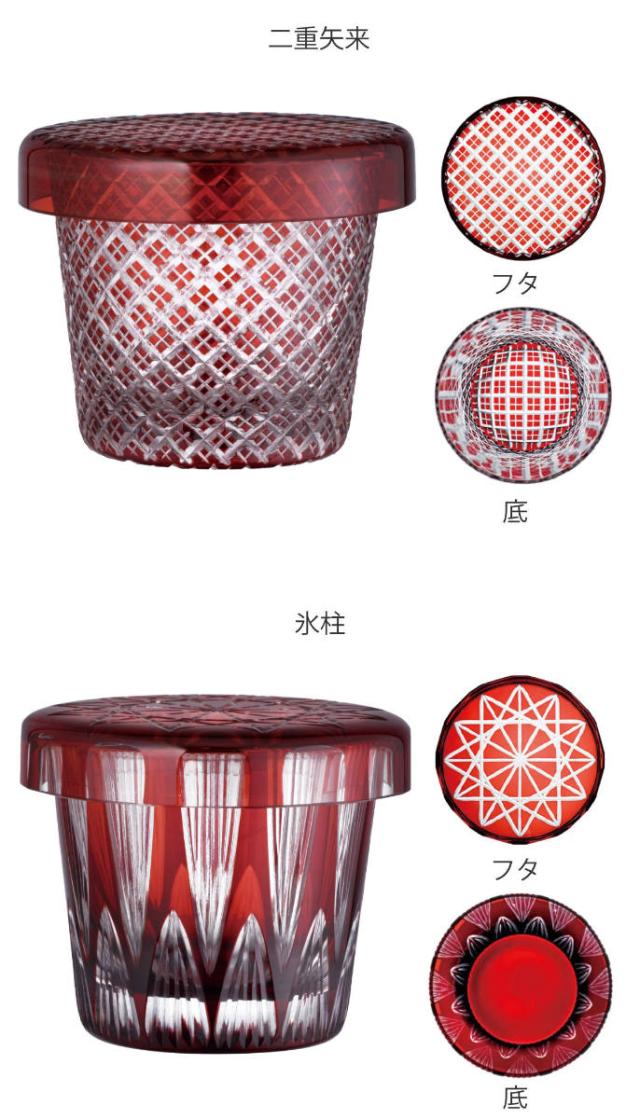 廣田硝子 グラス 144ml 江戸切子 蓋ちょこ （ 桐箱入 ガラス 日本製 コップ 小物入れ 蓋付き おしゃれ ふた付き 蓋皿 和 和モダン ）