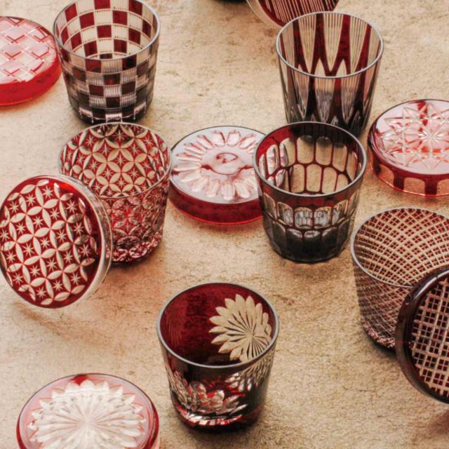 廣田硝子 グラス 144ml 江戸切子 蓋ちょこ （ 桐箱入 ガラス 日本製 コップ 小物入れ 蓋付き おしゃれ ふた付き 蓋皿 和 和モダン ）