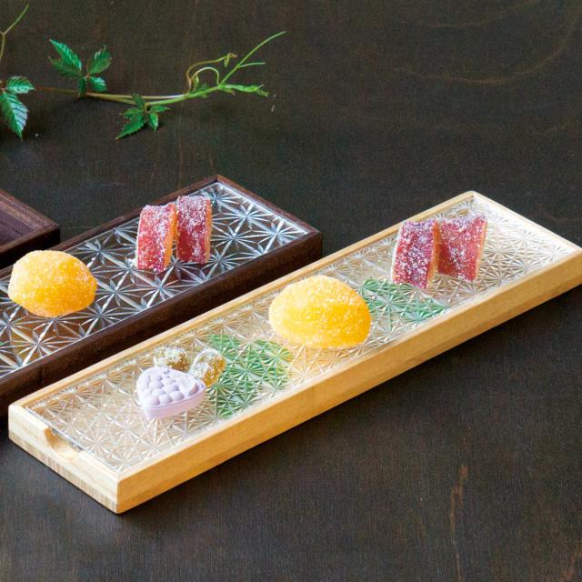 廣田硝子 皿 江戸切子 （ ガラス 日本製 お皿 プレート 桐 木製 角型 長方形 食器 小物入れ ケース おしゃれ 和モダン スタイリッシュ シンプル モダン インテリア ）_5