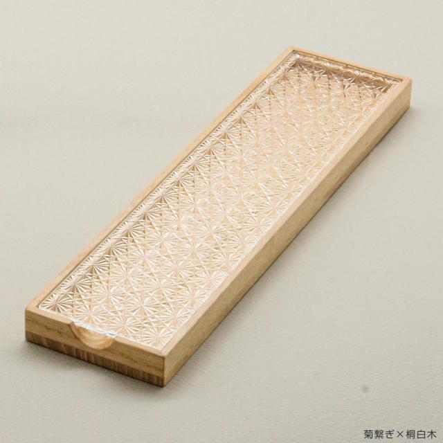 廣田硝子 皿 江戸切子 （ ガラス 日本製 お皿 プレート 桐 木製 角型 長方形 食器 小物入れ ケース おしゃれ 和モダン スタイリッシュ シンプル モダン インテリア ）_9