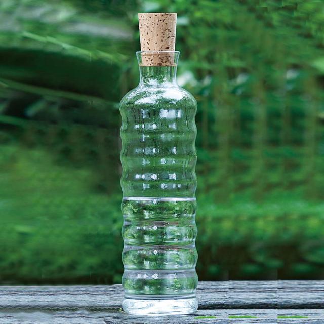 廣田硝子 ピッチャー 720ml 潤 ストリーム コルク栓 （ ガラス 日本製 花瓶 フラワーベース ポット ボトル シンプル おしゃれ 透明ガラス ）_2