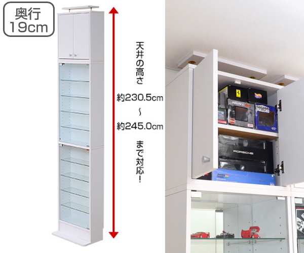 コレクションラック 浅型 上置きセット ショーケース 約幅49cm