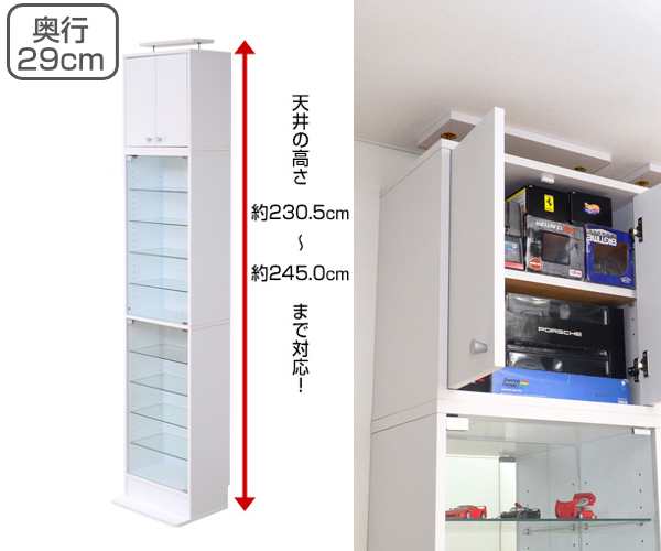 コレクションラック 深型 上置きセット ショーケース 約幅49cm