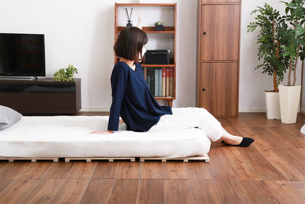 すのこベッド ダブル 4つ折り式 桐 桐すのこ ダブルサイズ スノコベッド （ すのこ スノコ マット 折りたたみ すのこマット すのこベット ベッド 折りたたみベッド ベット 除湿 湿気 カビ ダニ 対策 折り畳み 布団干し ）_5