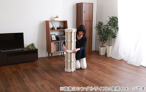 すのこベッド セミダブル ロール式 桐 桐すのこ セミダブルサイズ スノコベッド （ すのこ スノコ マット ロール すのこマット すのこベット ベッド 折りたたみベッド ベット 除湿 湿気 カビ ダニ 対策 折りたたみ ）_9