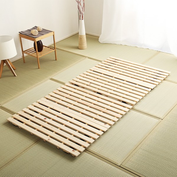 すのこベッド シングル 2つ折り 檜 木製 天然木 ひのき すのこ ベッド 折りたたみ 収納 （ 二つ折り 折りたたみベッド すのこマット ベット ヒノキ 除湿 すのこベット スノコベッド 湿気 カビ ダニ 対策 折り畳み ）_14