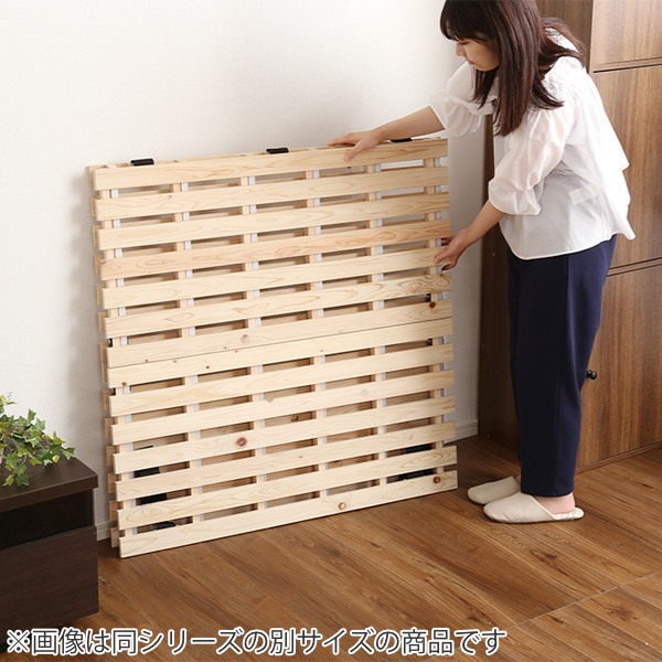 すのこベッド セミダブル 2つ折り 檜 木製 天然木 ひのき すのこ