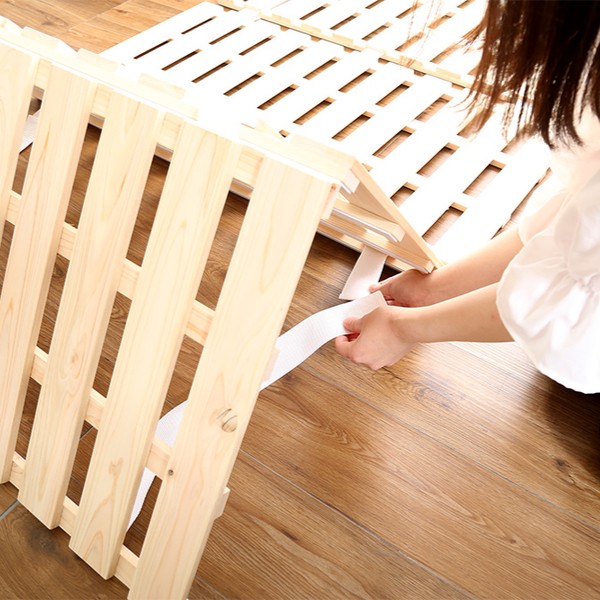 すのこベッド シングル 4つ折り 檜 木製 天然木 ひのき すのこ ベッド 折りたたみ 収納 （ 四つ折り 折りたたみベッド すのこマット ベット ヒノキ 除湿 すのこベット スノコベッド 湿気 カビ ダニ 対策 折り畳み ）_9