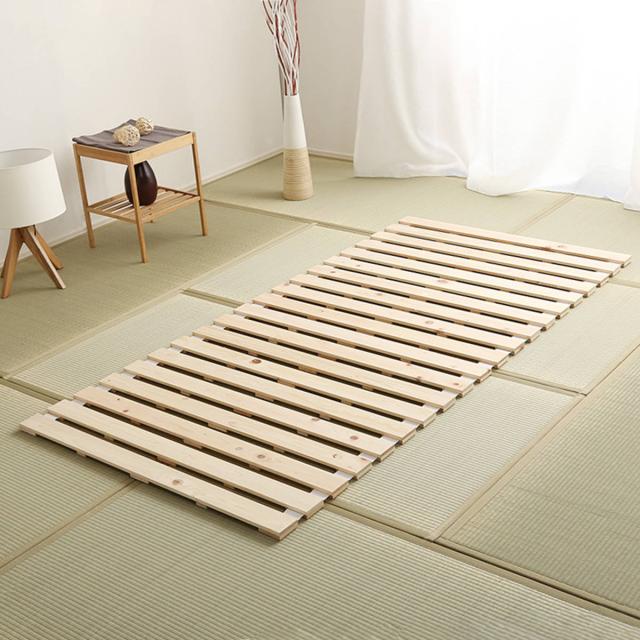 すのこベッド シングル ロール式 檜 木製 天然木 ひのき すのこ ベッド 収納 （ ロール 折りたたみベッド すのこマット ベット ヒノキ 除湿 すのこベット スノコベッド 湿気 カビ ダニ 対策 折り畳み ）の通販は 7,375円