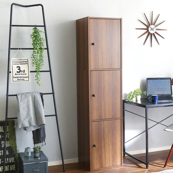 カラーボックス 幅41cm 3枚扉 6段 ブックシェルフ A4対応 （ 本棚