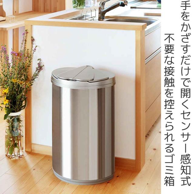 ゴミ箱 47L ステンレス センサー式 （ アルコ 自動開閉 47リットル 47l ダストボックス 電池式 ふた付き キッチン大容量 棚下 シンプル おしゃれ リビング ゴミ箱 ふた付き ゴミ箱 おしゃれ）_1
