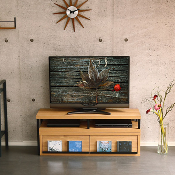 テレビ台 伸縮 ローボード ヴィンテージ調 奥行きスリム 幅100.5〜190cm （ テレビラック TV台 TVボード 伸縮型 スリムタイプ コーナー リビング収納 TVラック 収納 ラック コーナー置き 木目 スチール脚 おしゃれ ）_13