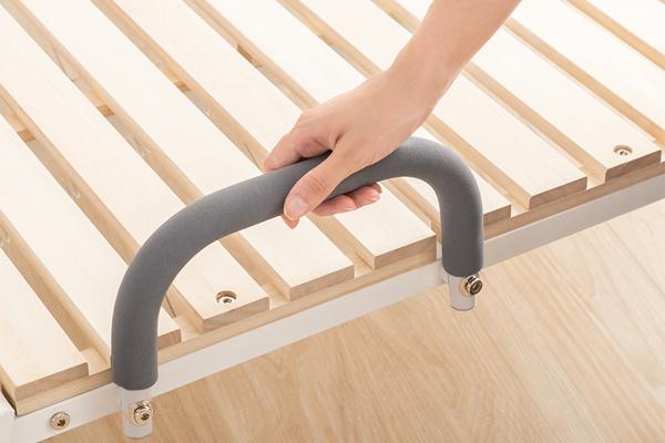 折りたたみベッド シングル 桐 すのこ ベッド キャスター 収納 （ すのこベッド 折りたたみ スノコ ベット 折り畳み シングルベット スノコベッド ベッドフレーム 除湿 湿気 カビ ダニ 対策 折り畳みベッド 布団干し ）_14