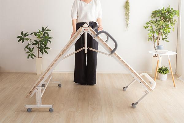 折りたたみベッド シングル 桐 すのこ ベッド キャスター 収納 （ すのこベッド 折りたたみ スノコ ベット 折り畳み シングルベット スノコベッド ベッドフレーム 除湿 湿気 カビ ダニ 対策 折り畳みベッド 布団干し ）_8