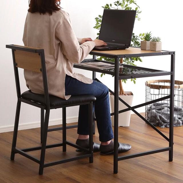 デスク チェア セット 幅90cm スチール ラック （ パソコンデスク 