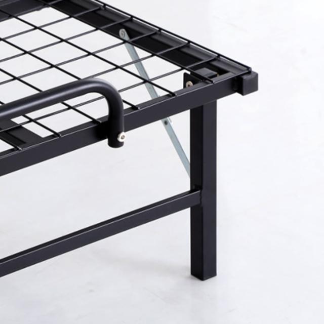 折りたたみベッド シングル 4つ折り パイプベッド 軽量 （ フレーム