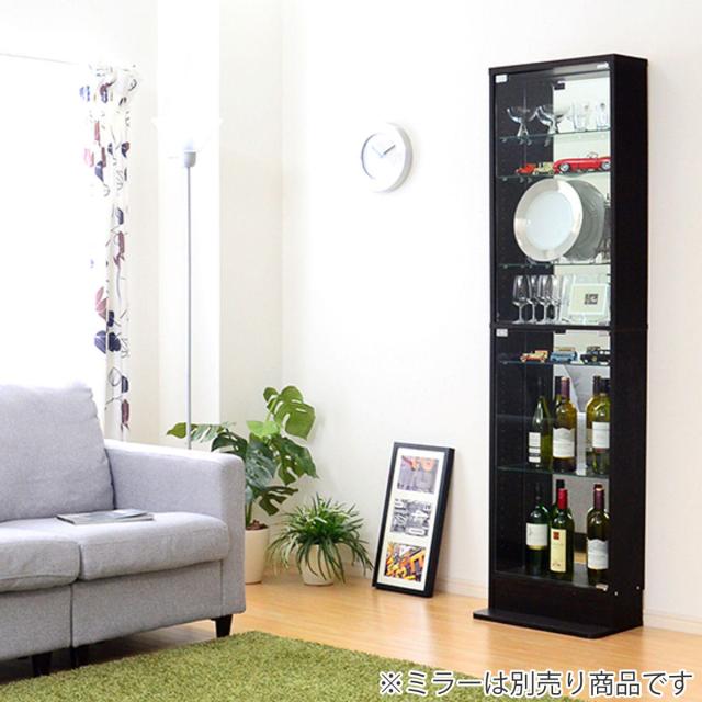 コレクションラック 幅48.5cm 深型 ショーケース ガラス扉 （ ウィスキー棚 コレクションケース ガラス製 ガラスケース キャビネット ガラスキャビネット ディスプレイラック 飾り棚 ディスプレイ ガラス 白 ブラウン おしゃれ ）_9