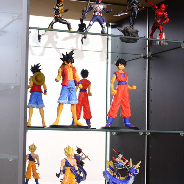 コレクションラック 幅90cm ワイド ロー 深型 ショーケース （ ウィスキー棚 ラック コレクション ガラスキャビネット ガラス棚板 キャビネット ディスプレイ ガラス 可動棚 収納 ホワイト ダークブラウン ）_16