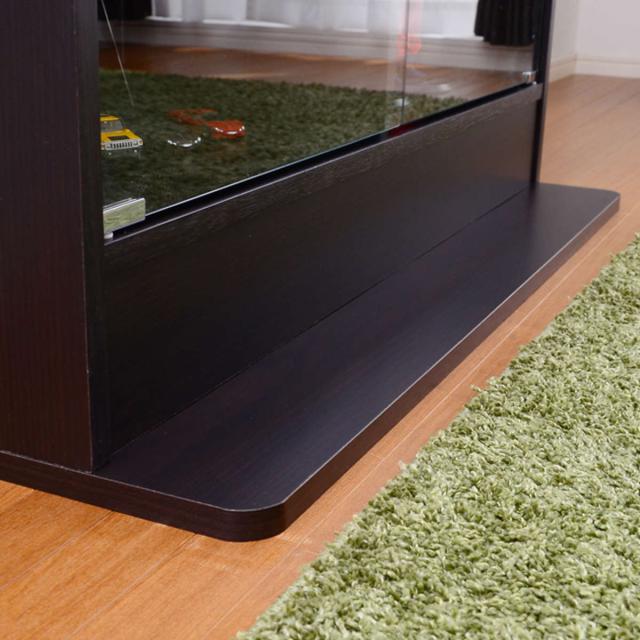 コレクションラック 幅90cm ワイド ロー 深型 ショーケース （ ウィスキー棚 ラック コレクション ガラスキャビネット ガラス棚板 キャビネット ディスプレイ ガラス 可動棚 収納 ホワイト ダークブラウン ）_18