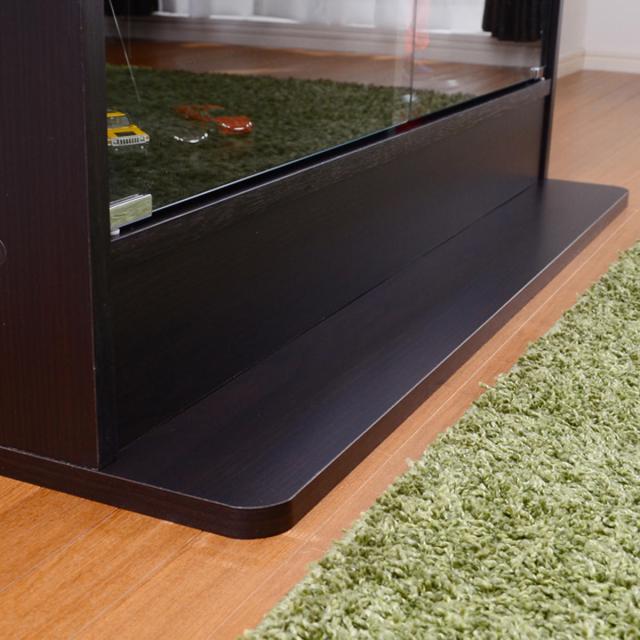 コレクションラック 幅90cm ワイド ロー 浅型 ショーケース （ ウィスキー棚 ラック コレクション ガラスキャビネット ガラス棚板 キャビネット ディスプレイ ガラス 可動棚 収納 ホワイト ダークブラウン ）_19
