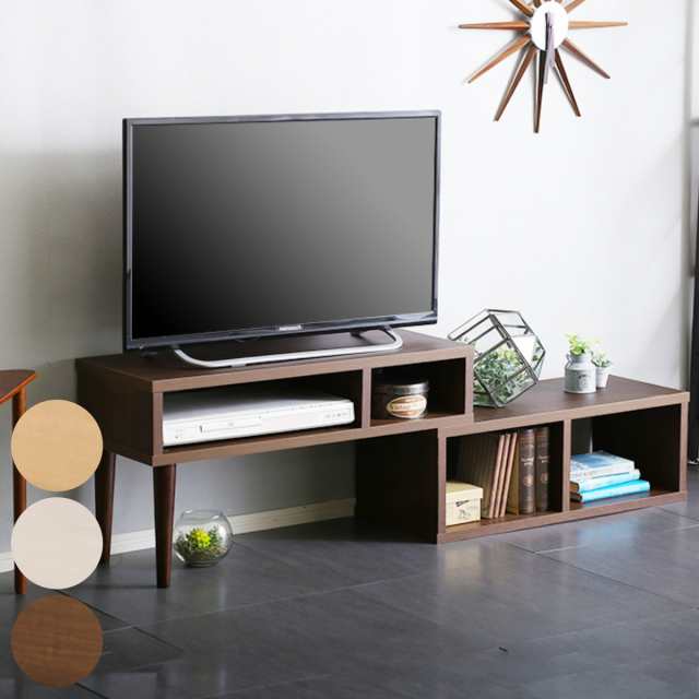 テレビ台 幅75-135cm 伸縮式 北欧風 オープンタイプ （ テレビラック TV台 TVボード 伸縮 伸縮テレビ台 コーナー リビング収納 TVラック 収納 ラック コーナー型 木目調 シンプル おしゃれ ）の通販は
