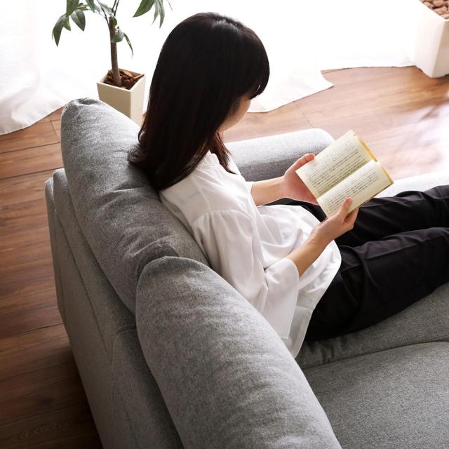 ソファ 3人掛け 幅176cm ローソファ 脚取り外し可能 ファブリック （ L