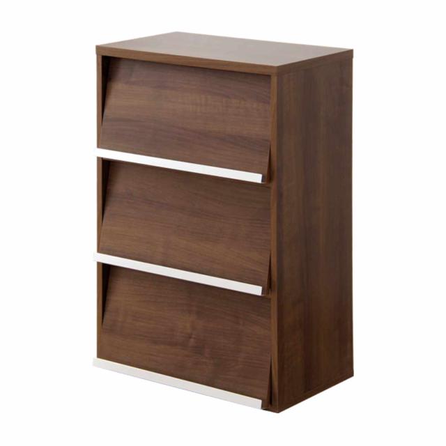 収納ラック 幅59cm フラップ扉 3枚タイプ 北欧風 組合せ家具 DEALS （ ラック 組み合わせ 棚 収納 家具 3段 リビング マガジンラック 連結 ウォールナット ホワイトオーク シンプル ）_13