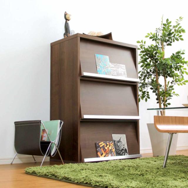 収納ラック 幅59cm フラップ扉 3枚タイプ 北欧風 組合せ家具 DEALS （ ラック 組み合わせ 棚 収納 家具 3段 リビング マガジンラック 連結 ウォールナット ホワイトオーク シンプル ）_7