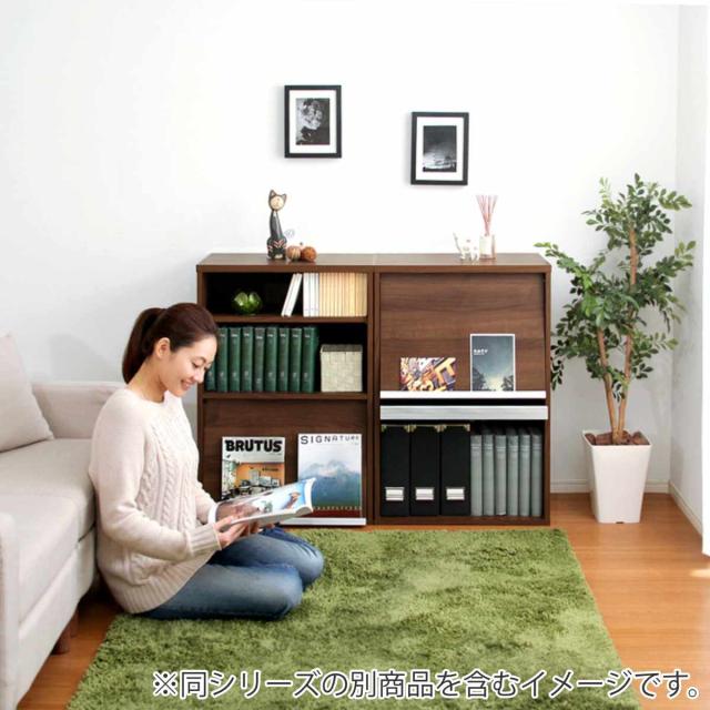収納ラック 幅59cm フラップ扉 3枚タイプ 北欧風 組合せ家具 DEALS （ ラック 組み合わせ 棚 収納 家具 3段 リビング マガジンラック 連結 ウォールナット ホワイトオーク シンプル ）_9