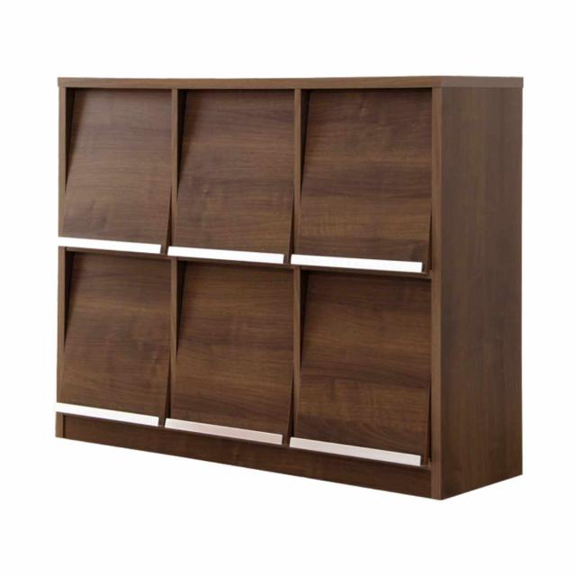 収納ラック 幅114.5cm フラップ扉 6枚タイプ 北欧風 組合せ家具 DEALS （ ラック 棚 組合せ 家具 収納 A4対応 マガジンラック 雑誌 衣類 ウォールナット ホワイトオーク シンプル ）_9