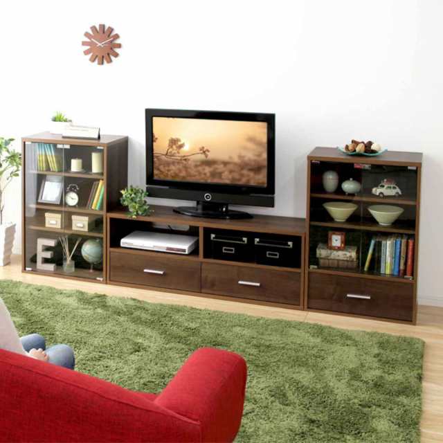 テレビ台 幅119.5cm 北欧風 引出し付 組合せ家具 DEALS （ テレビボード TVボード TV台 AV収納 AVボード 収納 リビング 棚 引き出し ウォールナット ホワイトオーク シンプル ）の通販は