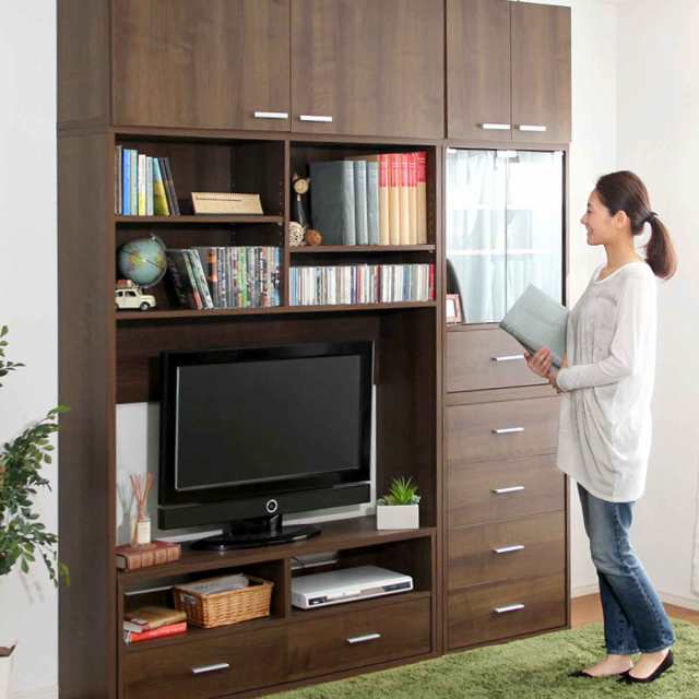 テレビ台 幅119.5cm 北欧風 引出し付 組合せ家具 DEALS （ テレビボード TVボード TV台 AV収納 AVボード 収納 リビング 棚 引き出し ウォールナット ホワイトオーク シンプル ）の通販は