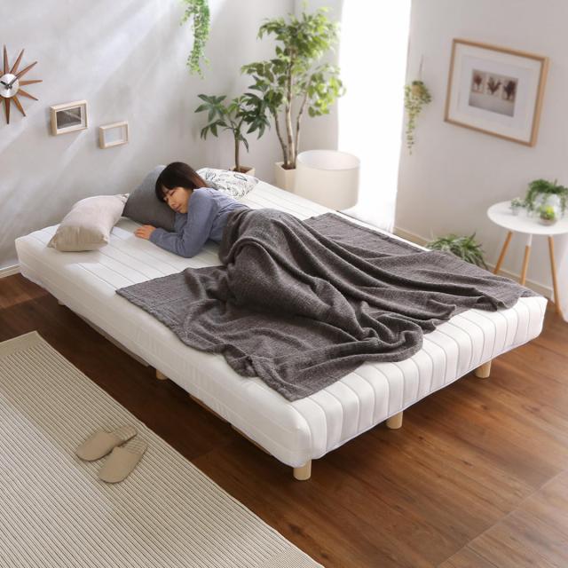 脚付きマットレス ダブル Unite Doux ポケットコイル 一体型ベッド 簡単組立 すのこ ユニテドゥ ベッド ベット マット 公式通販