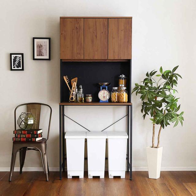 ごみ箱上ラック 幅81.5cm ワイドタイプ ヴィンテージ調 スチールフレーム ( ごみ箱上 ラック 棚 ゴミ箱上収納 収納 ダストボックス ワイド 食器棚 キッチン収納 台所 キッチン家具 シンプル 可動棚 コンセント付 )の通販は ごみ箱上ラック 幅81.5cm ワイドタイプ ヴィンテージ調 スチールフレーム ( ごみ箱上 ラック 棚 ゴミ箱上収納 収納 ダストボックス ワイド 食器棚 キッチン収納 台所 キッチン家具 シンプル 可動棚 コンセント付 )の通販は