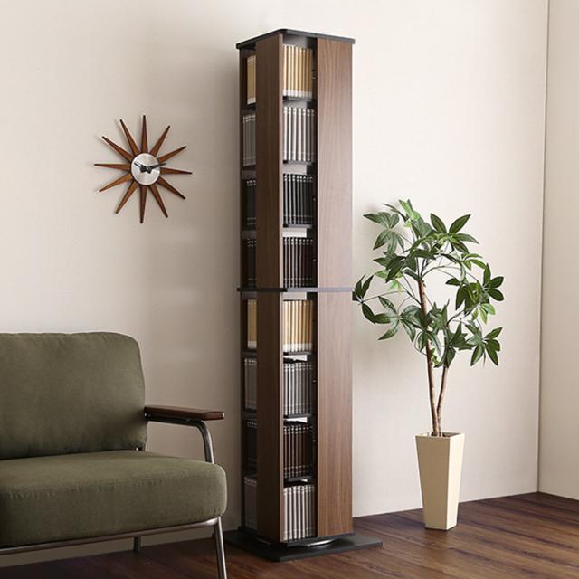 回転式 コミックラック 8段 ブックシェルフ 高さ181cm （ 本棚 回転