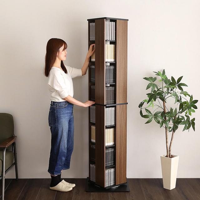 回転式 コミックラック 8段 ブックシェルフ 高さ181cm （ 本棚 回転