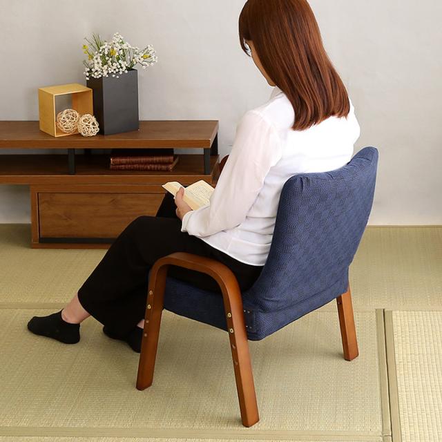 高座椅子 3段階リクライング 腰掛高座椅子 棗 （ 座椅子 高さ調節 リクライニング 椅子 イス チェア 軽量 クッション付き スツール 腰掛 天然木 和室 背もたれ付き 低め おしゃれ ）