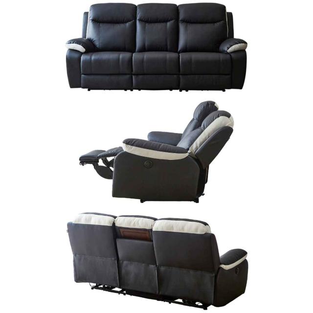 本革 リクライニングソファ 202cm USBポート付き 楽天市場】電動リクライニングソファ 3人掛け PUレザー 幅202cm （ USB