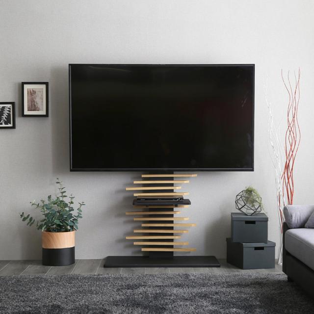 デザインTVスタンド 32〜100型対応 高さ5段階調節 飾り板 DHWAT （ テレビ台 テレビスタンド 100インチ対応 スタンド 伸縮 壁寄せ 高さ調節 TVスタンド テレビボード 大型テレビ 壁面 シャビーオーク ウォールナット 木目調 ）_17