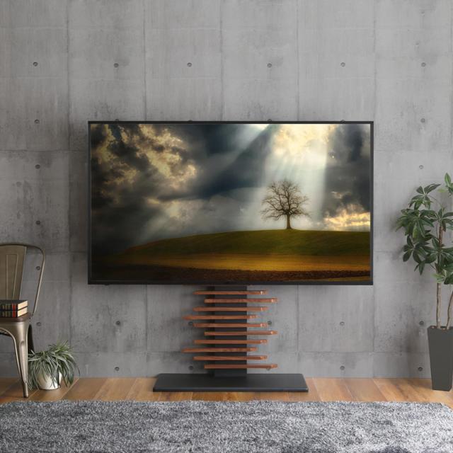 デザインTVスタンド 32〜100型対応 高さ5段階調節 飾り板 DHWAT （ テレビ台 テレビスタンド 100インチ対応 スタンド 伸縮 壁寄せ 高さ調節 TVスタンド テレビボード 大型テレビ 壁面 シャビーオーク ウォールナット 木目調 ）_19