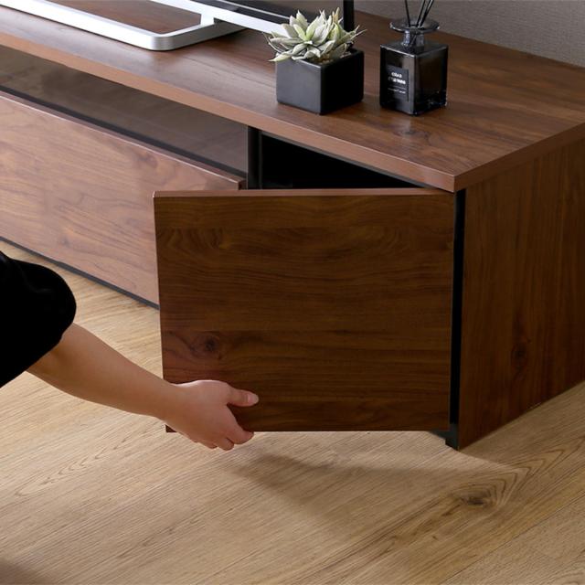 テレビ台 40型対応 幅90cm 完成品 日本製 （ ローボード TV台 収納 家具 AVラック テレビ スライドレール 箱組構造 ルーター収納 引出し リビング 棚 ）_11