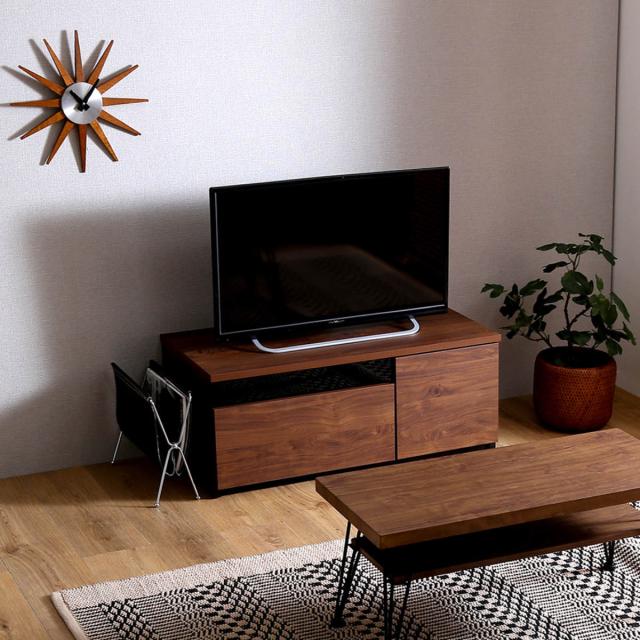 テレビ台 40型対応 幅90cm 完成品 日本製 （ ローボード TV台 収納 家具 AVラック テレビ スライドレール 箱組構造 ルーター収納 引出し リビング 棚 ）_12