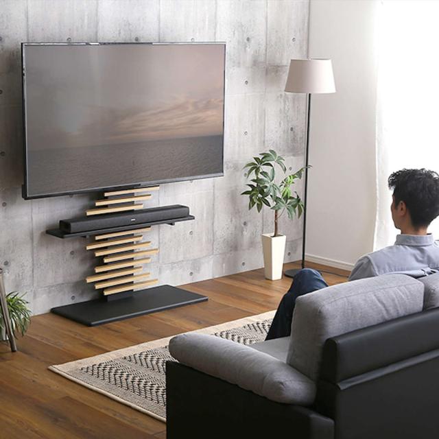 【美品】テレビスタンド・サウンド棚板・棚板セット32〜80インチ対応 デザインTVスタンド サウンドバー棚板セット 32～100型対応 高さ