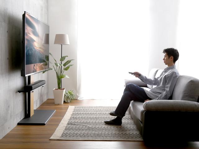 TVスタンド サウンドバー棚板セット 32〜100型対応 耐震設計 高さ5段階調節 HWAT （ テレビ台 テレビスタンド 100インチ対応 サウンドバー 伸縮 高さ調節 テレビボード 大型テレビ 壁面 シャビーオーク ウォールナット ホワイト ）_14