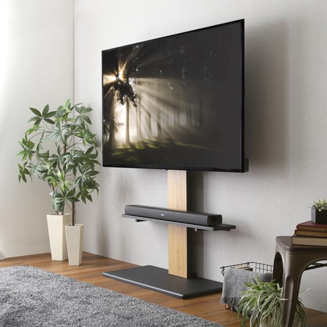 TVスタンド サウンドバー棚板セット 32〜100型対応 耐震設計 高さ5段階調節 HWAT （ テレビ台 テレビスタンド 100インチ対応 サウンドバー 伸縮 高さ調節 テレビボード 大型テレビ 壁面 シャビーオーク ウォールナット ホワイト ）_15