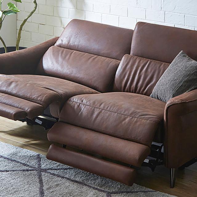 ソファ 2人掛け 幅191cm 電動リクライニング レーザーファブリック