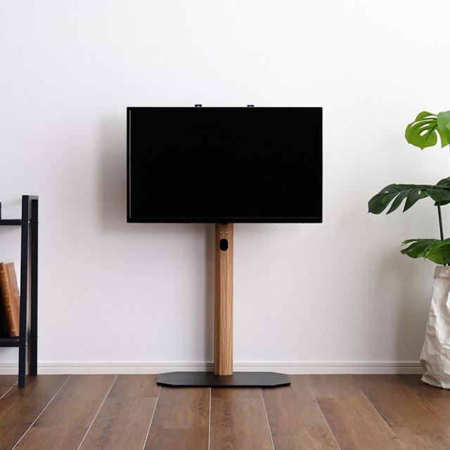 TVスタンド ロータイプ 八角支柱 32-65型対応 木目調 （ テレビ