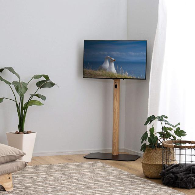 TVスタンド ハイタイプ 八角支柱 32-65型対応 木目調 （ テレビ