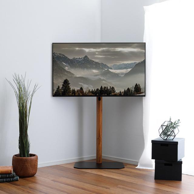 TVスタンド ハイタイプ 八角支柱 32-65型対応 木目調 HDDホルダー