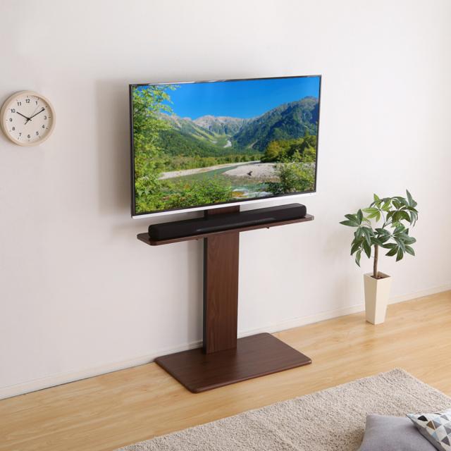 テレビスタンド 55インチ対応 ハイタイプ 壁寄せ 耐震 首振り サウンドバー付き （ テレビ台 スタンド 伸縮 壁面 高さ調節 棚付 テレビボード TV台 ブラック ウォールナット ホワイト 木目調 ）_12